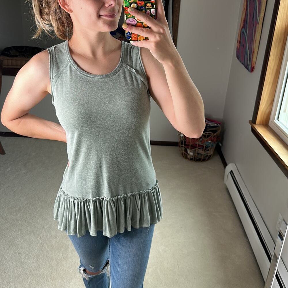 Alya: Dusty Olive Green Babydoll Tank